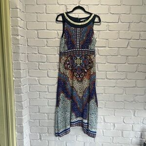 NWOT Studio One Blue and Red Maxi Dress size 8